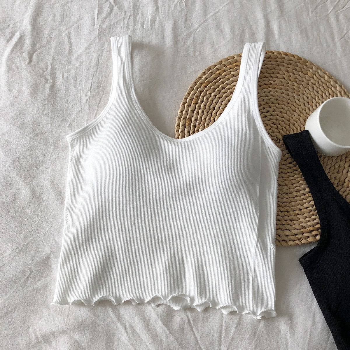 Evelirisse U-Neck Spaghetti Strap Padded Cotton Camisole