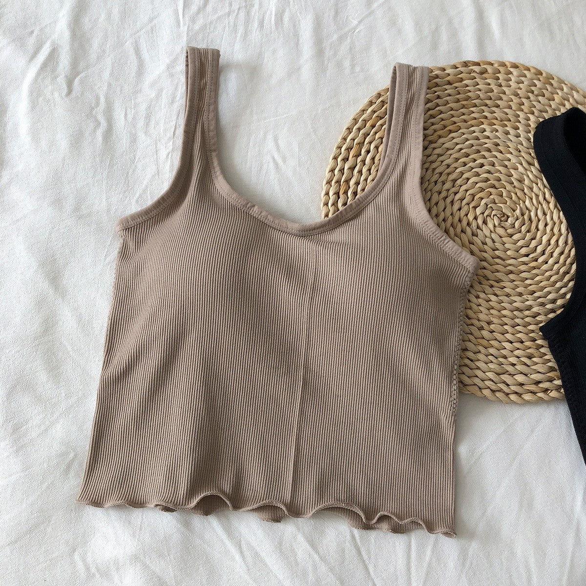 Evelirisse U-Neck Spaghetti Strap Padded Cotton Camisole