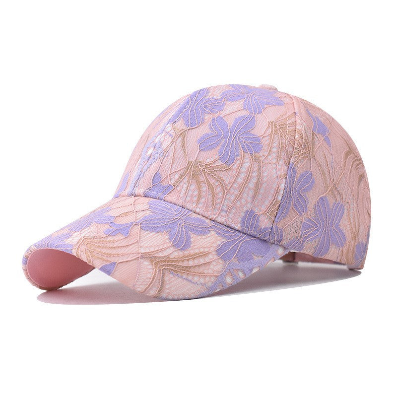 Myrelle Retro Lace Hollow Woven Dome Baseball Cap