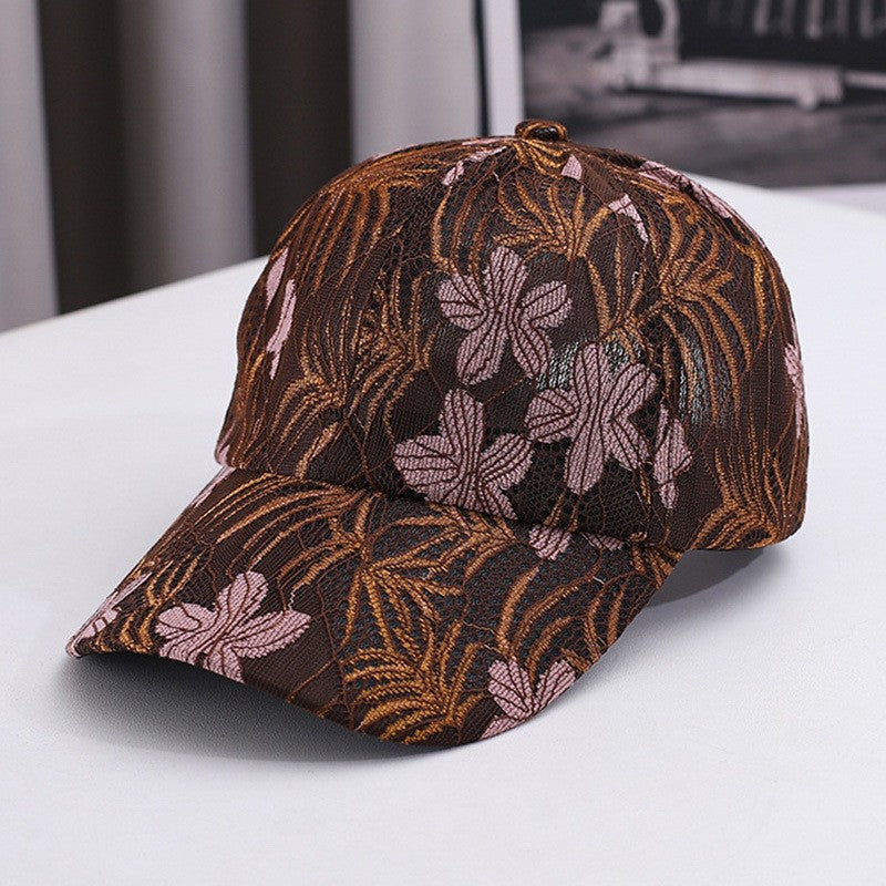 Myrelle Retro Lace Hollow Woven Dome Baseball Cap