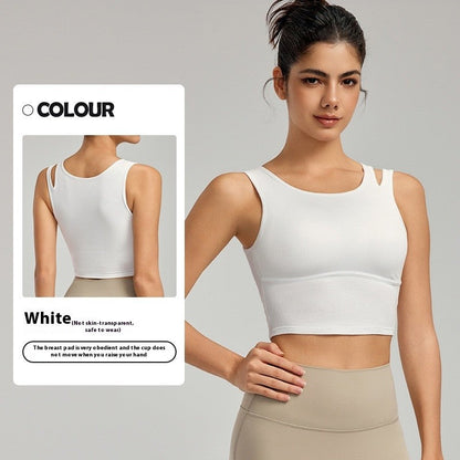 Azaria Hollow Strap Padded Yoga Crop Vest