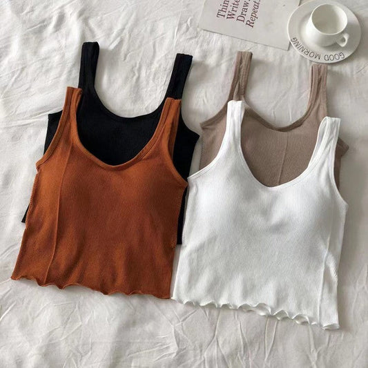 Evelirisse U-Neck Spaghetti Strap Padded Cotton Camisole