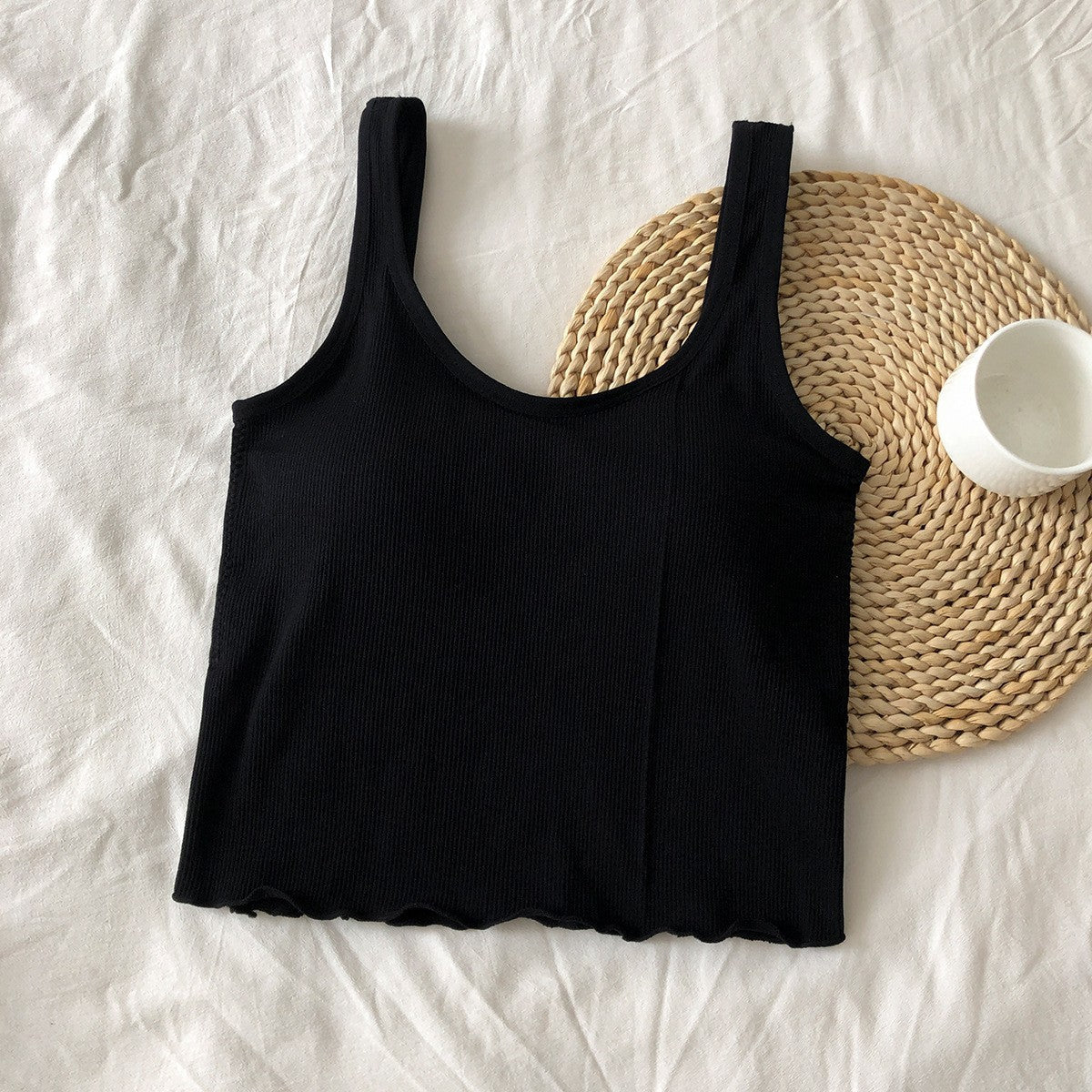 Evelirisse U-Neck Spaghetti Strap Padded Cotton Camisole