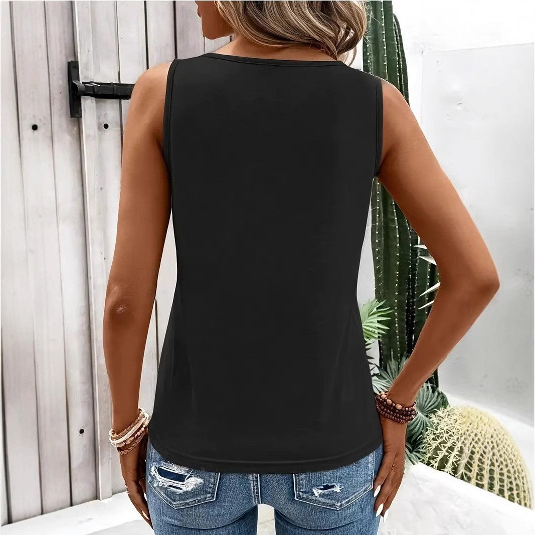 Kryssa Cross-Strap Slim Fit Solid Sling Vest