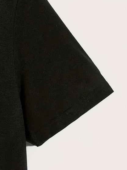 Lyvessa Black Abstract Print Short Sleeve Tee