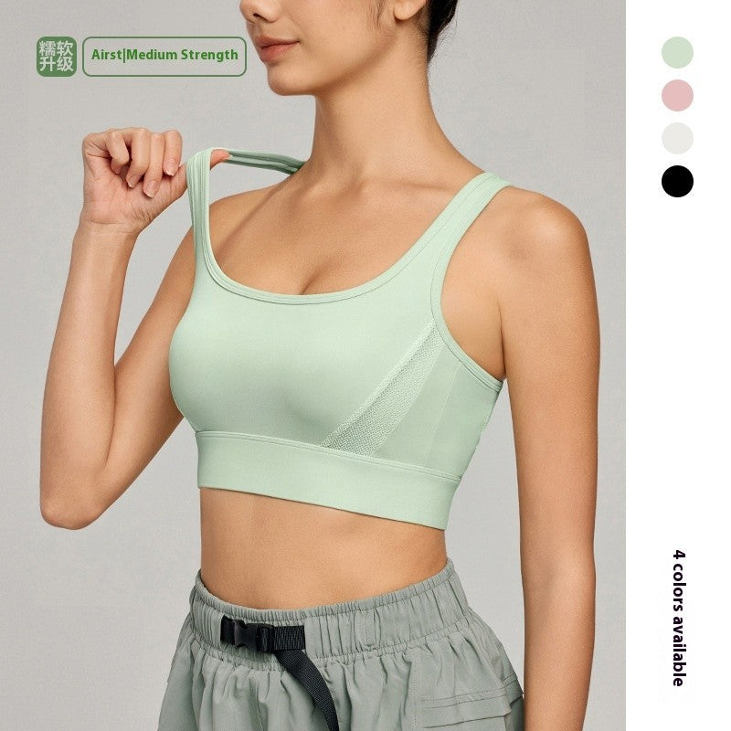 Myressa Shockproof Cross-Back Sports Bra with Fixed Straps