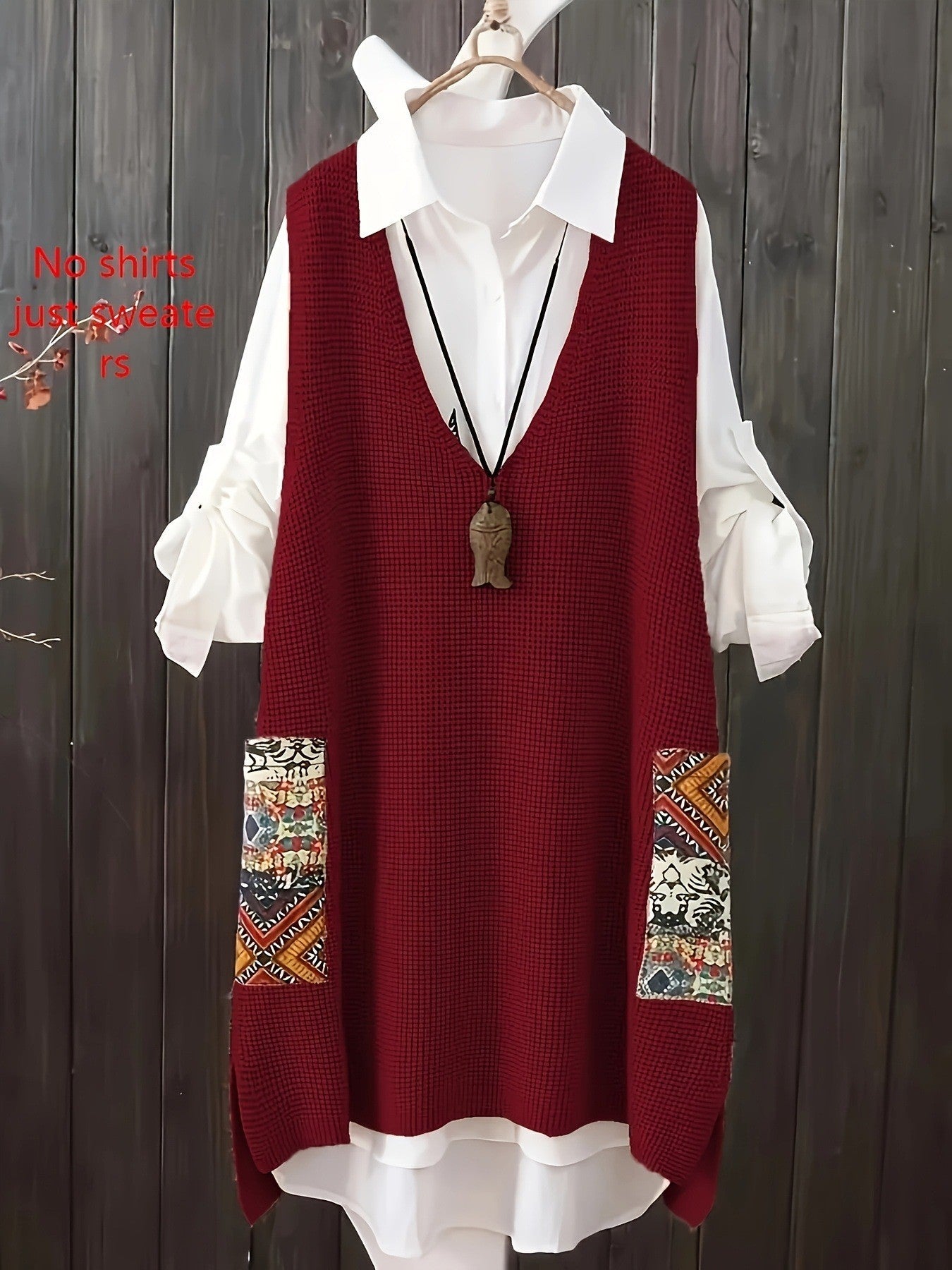 Naliraeh Loose Fit V-Neck Knitted Vest for Women