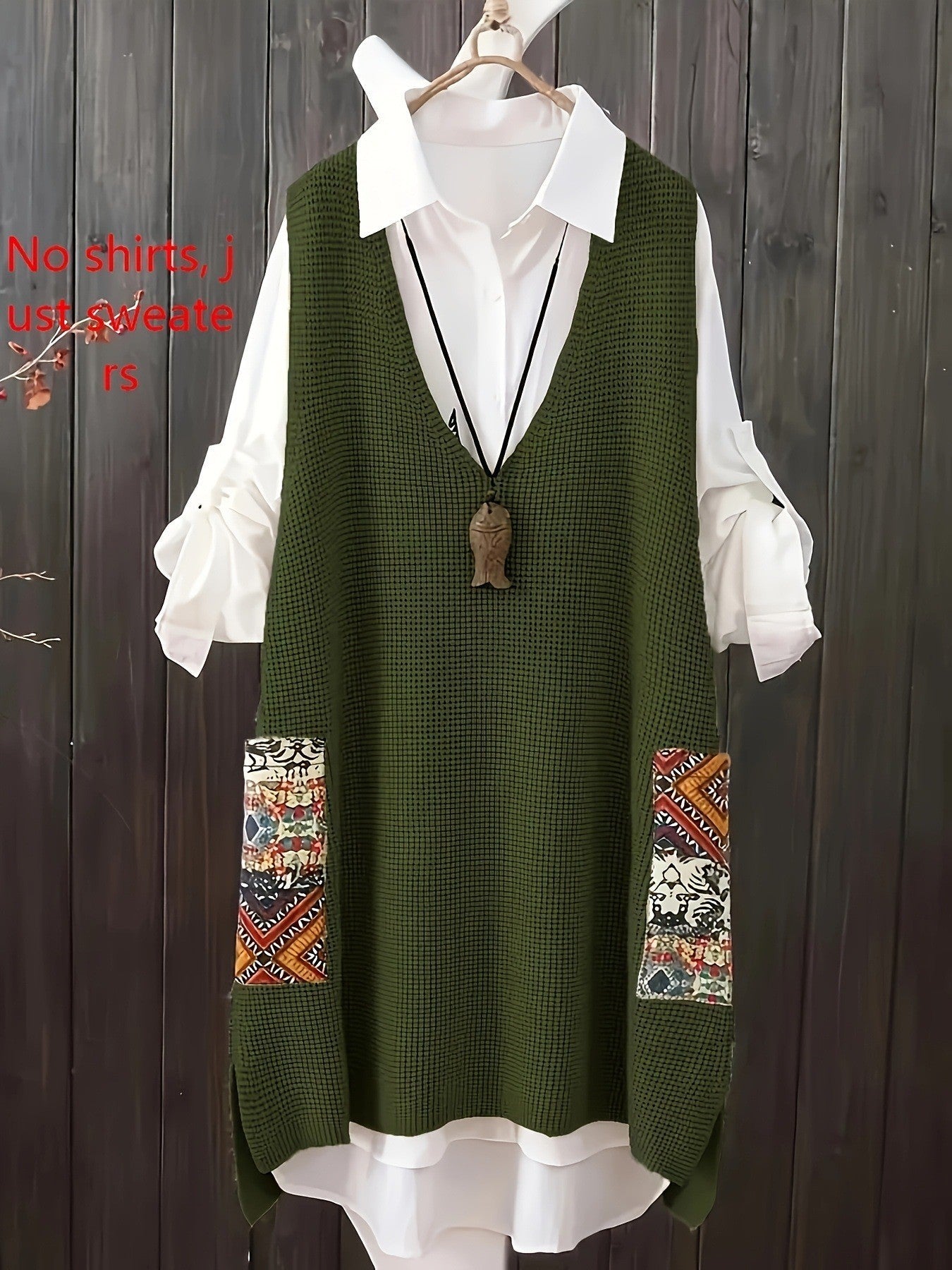 Naliraeh Loose Fit V-Neck Knitted Vest for Women