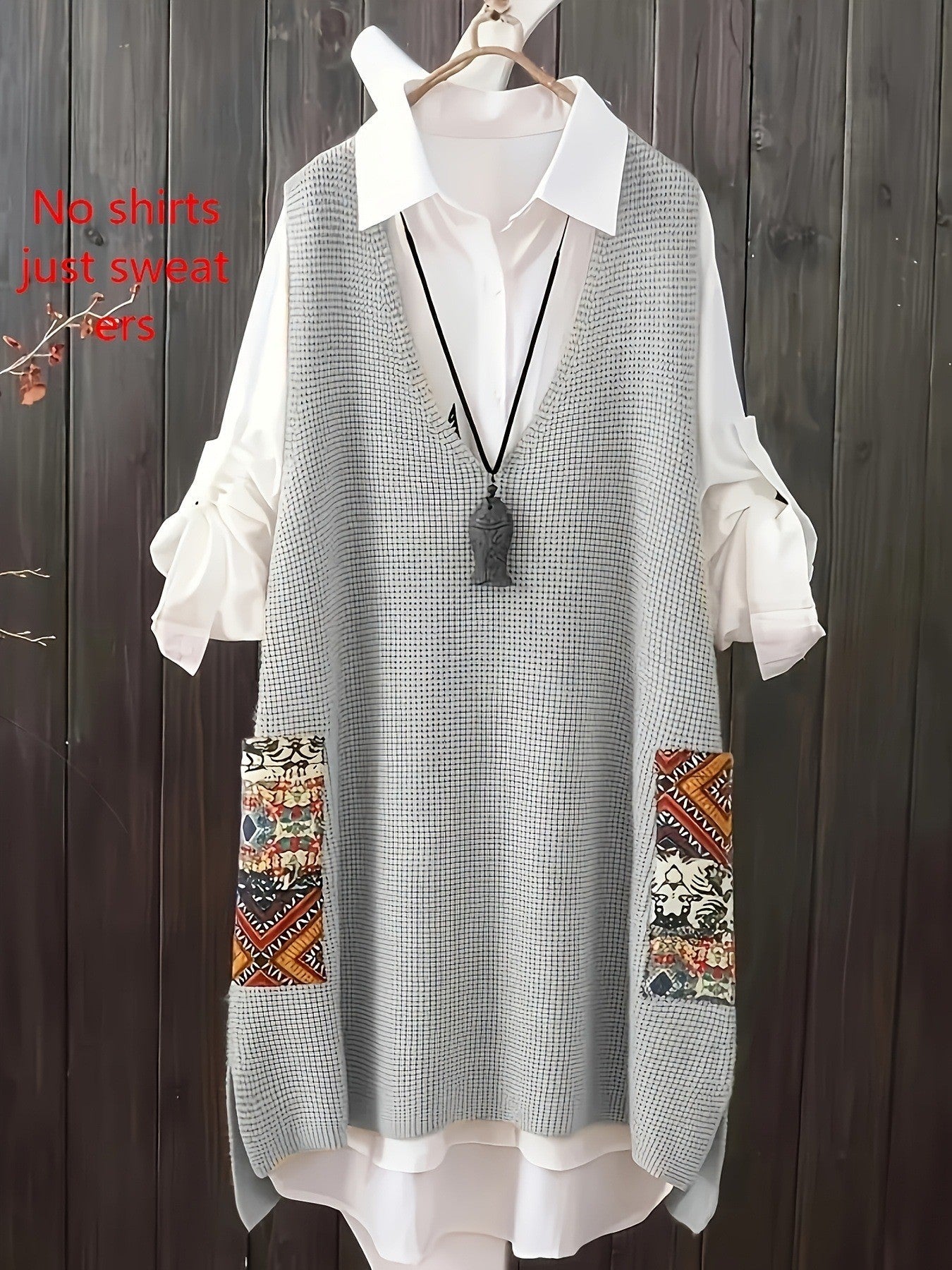 Naliraeh Loose Fit V-Neck Knitted Vest for Women