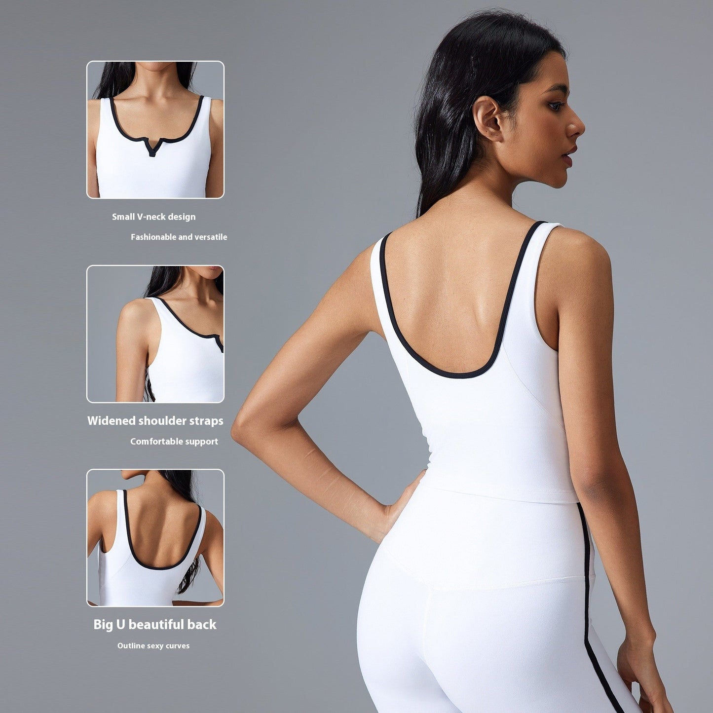 Oryvella Deep U-Back Padded Compression Sports Vest