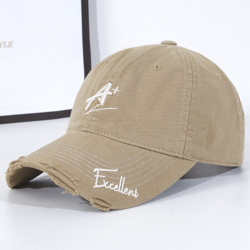 Tivoria Soft Cotton Tie-Dye Baseball Cap with Ripped Detail