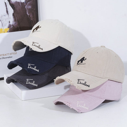 Tivoria Soft Cotton Tie-Dye Baseball Cap with Ripped Detail