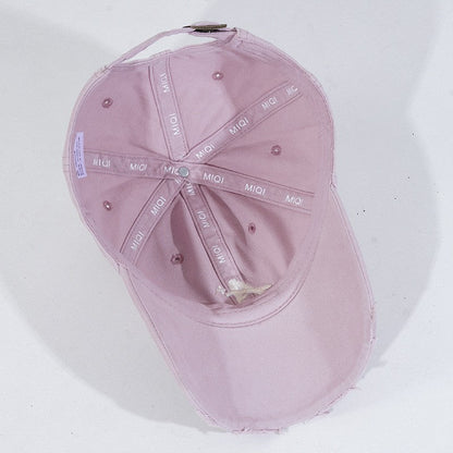Tivoria Soft Cotton Tie-Dye Baseball Cap with Ripped Detail