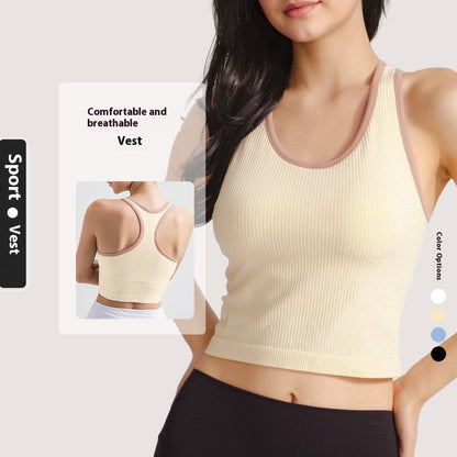 Veylana Quick-Dry Stretch Yoga Vest with Racerback