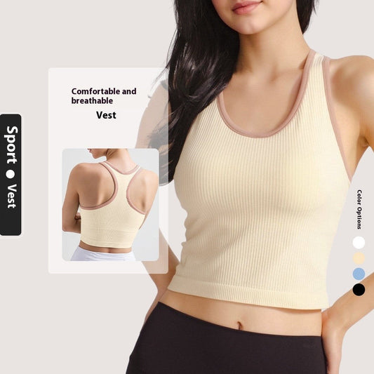 Veylana Quick-Dry Stretch Yoga Vest with Racerback